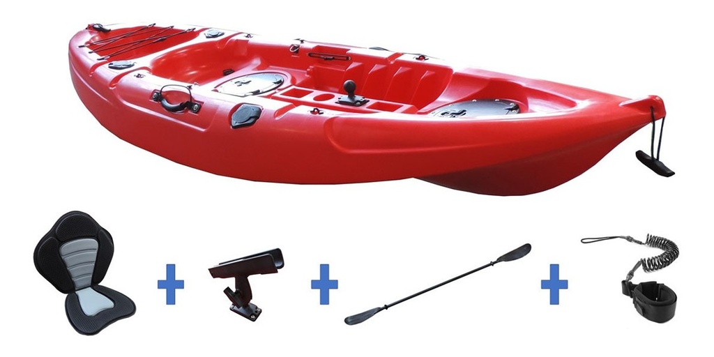Bote Kayak Auge 2,70 Mts Asiento Leash Remo Y Porta Cañas