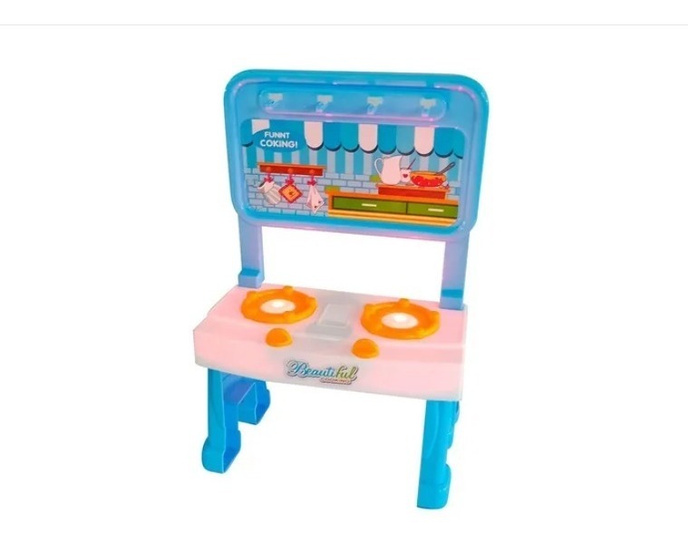 Set De Cocina Azul Con Luz Y Sonido Meditian